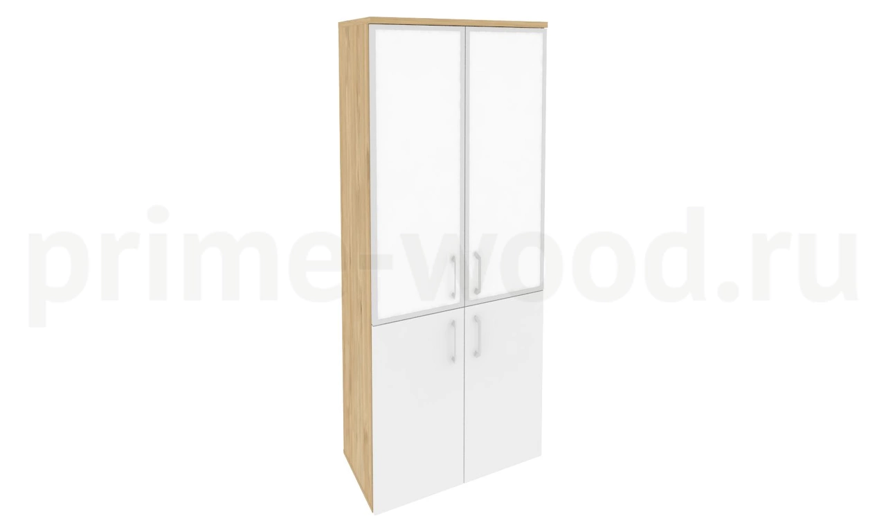 Шкаф высокий широкий (стекло белое) арт. O.ST-1.2R white - фото 8